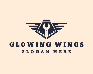 Industrial Wrench Wings logo design