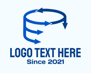 Recycle - Blue Arrow Circulation logo design