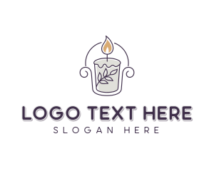 Spa - Candlelight Leaf Decor logo design