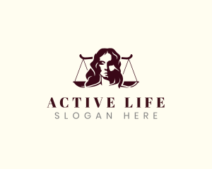 Legal Advice - Woman Justice Law logo design