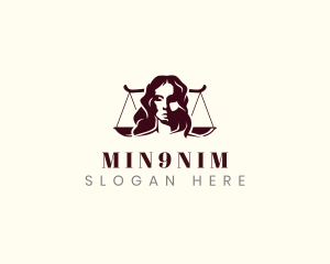 Woman Justice Law logo design