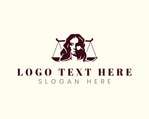 Courtroom - Woman Justice Law logo design