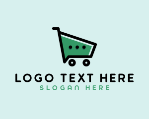 Online Shopping - Shopping Cart Chat logo design