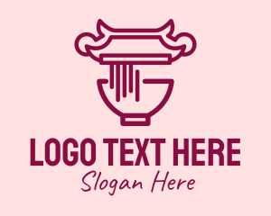 Chinese Restaurant - Noodle House Temple logo design
