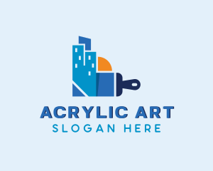 Acrylic - Paint Brush Building Renovation logo design