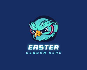 Hawk - Neon Gaming Owl logo design