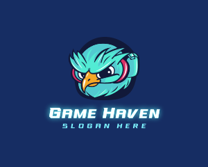 Neon Gaming Owl logo design