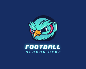 Headset - Neon Gaming Owl logo design
