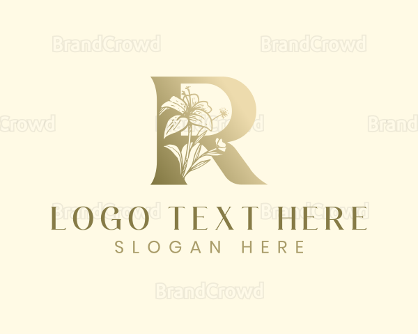 Elegant Letter R Flower Logo