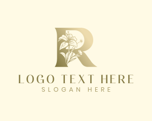 Stylist - Elegant Letter R Flower logo design