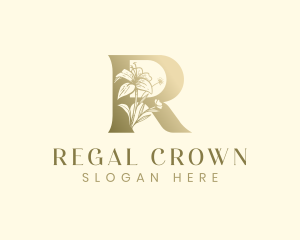 Elegant Letter R Flower logo design