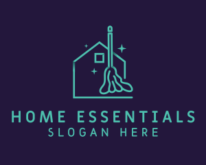 Household - Green Mop Housekeeping logo design