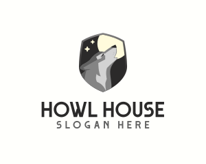 Wolf Howl Moon logo design