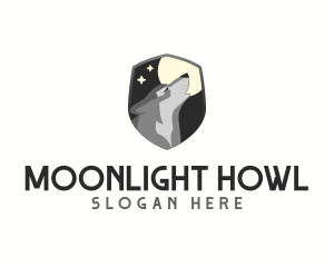 Wolf Howl Moon logo design