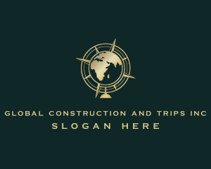 Globe Compass Navigation Direction logo design