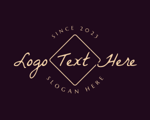 Diamond - Cursive Elegant Badge logo design