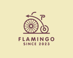 Line Art - Penny Farthing Arrow Bike logo design