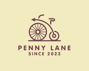 Penny Farthing Arrow Bike logo design