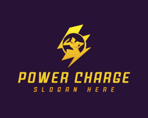 Lightning Human Power logo design