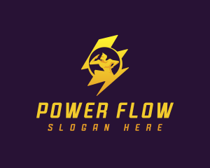 Lightning Human Power logo design