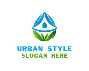Eco - Purified Water Leaf logo design