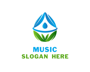 Fluid - Purified Water Leaf logo design