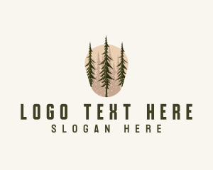 Planting - Pine Tree Forest Nature logo design