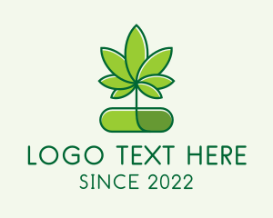 Leaf - Marijuana Medical Pill logo design