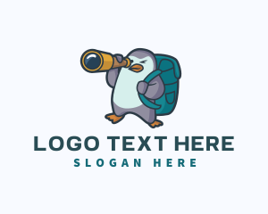 Explorer - Monocular Penguin Explorer logo design