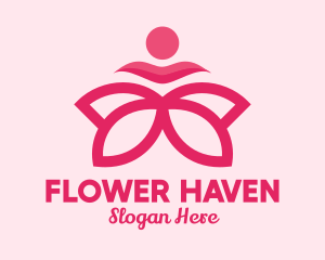 Pink Flower Spa  logo design