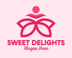 Pink Flower Spa  logo design