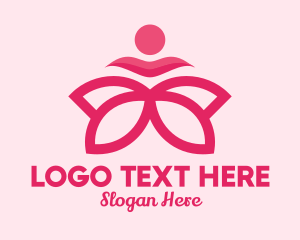 Yoga - Pink Flower Spa logo design