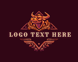 Ox - Ranch Bull Horn logo design