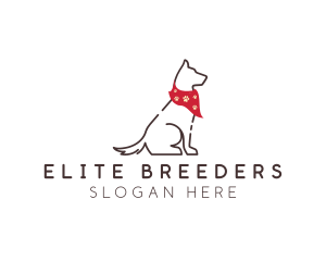 Dog Scarf Grooming logo design