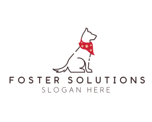 Dog Scarf Grooming logo design