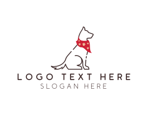Animal - Dog Scarf Grooming logo design