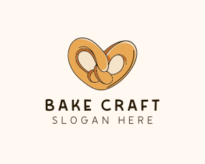 Heart Pretzel Knot logo design