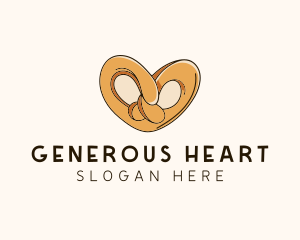 Heart Pretzel Knot logo design