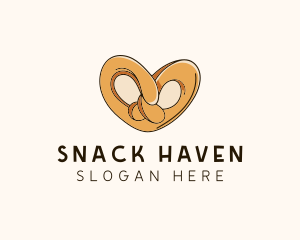 Heart Pretzel Knot logo design