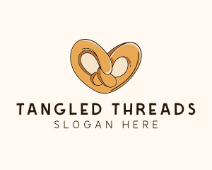 Heart Pretzel Knot logo design