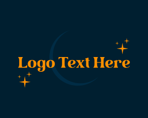 Stars - Moon Sparkle Wordmark logo design