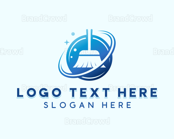 Janitorial Mop Cleaning Logo