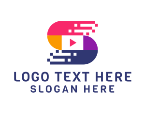 Video Game - Video Player Letter S logo design