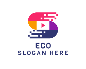 Streaming - Video Player Letter S logo design