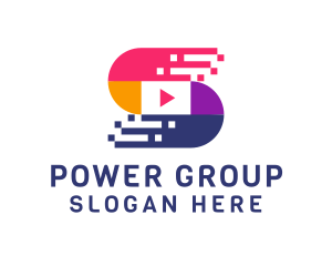 Vlogger - Video Player Letter S logo design