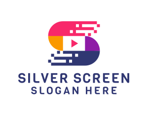 Game Streaming - Video Player Letter S logo design