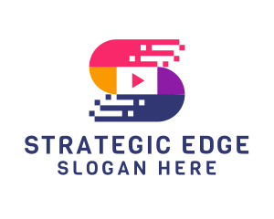 Video Player Letter S logo design