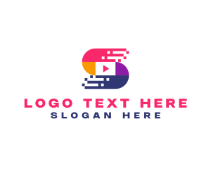 Blogging - Video Player Letter S logo design