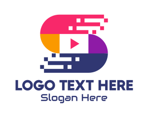 Video Player - Video Player Letter S logo design