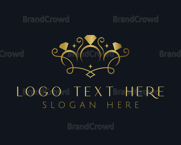 Golden Ring Crown Jewelry Logo